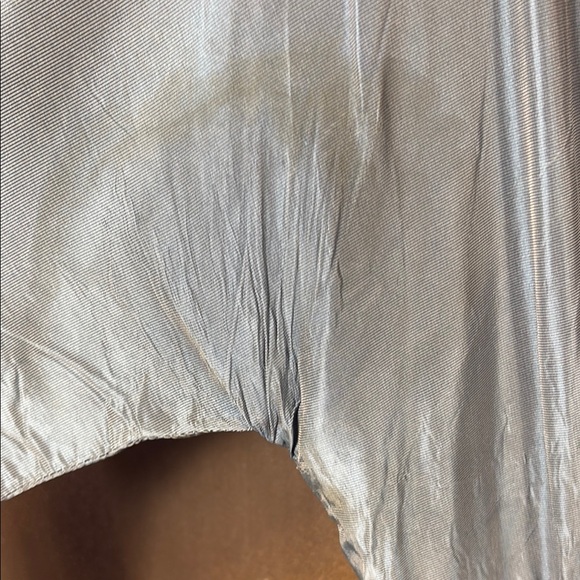 Vintage blue Gray iridescent ribbed satin 50’s Dress recommend dry cleaning F1 - Picture 4 of 8